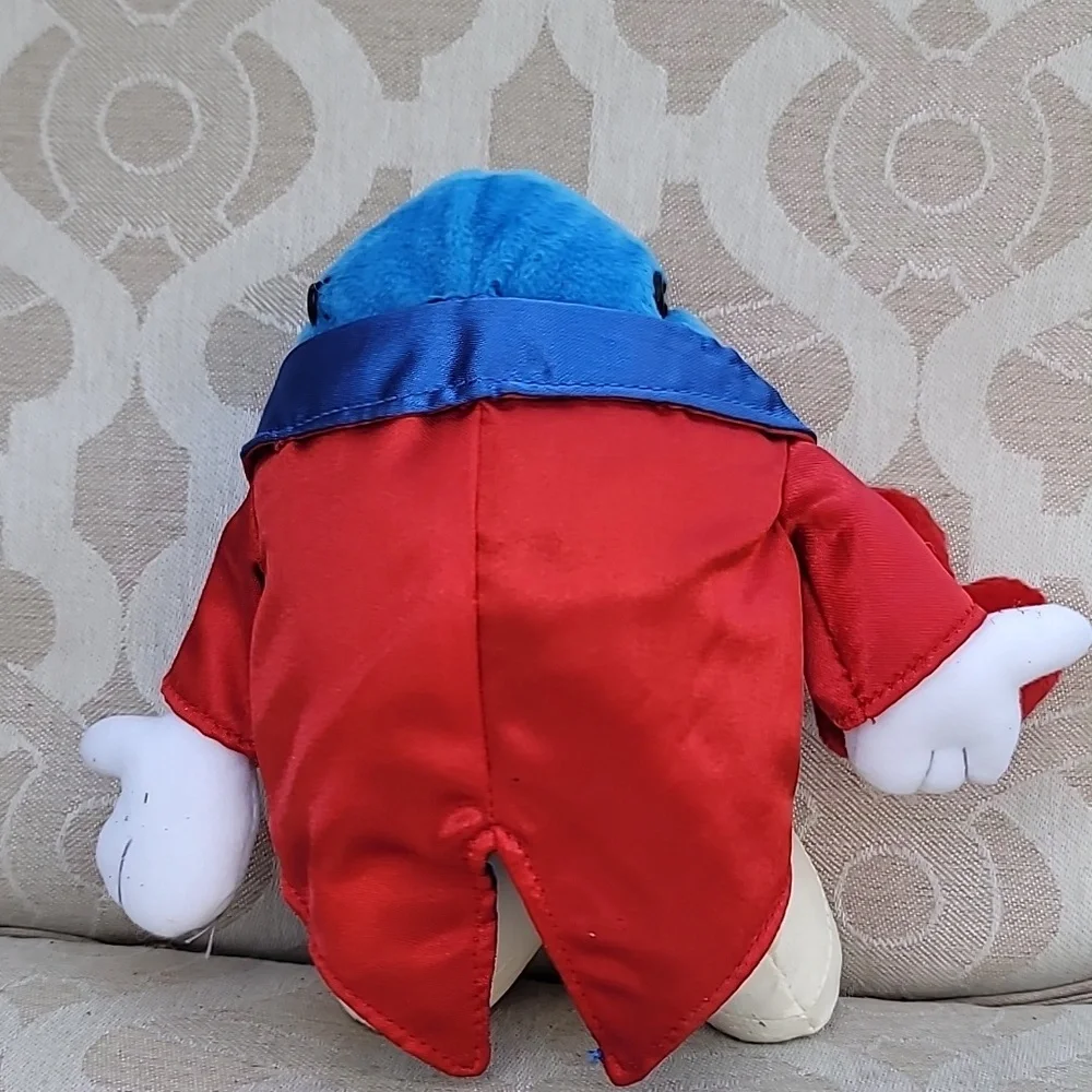 Y2K Rare Toy Blue Red Jacket Glases Big Heart Kids Plush Toy